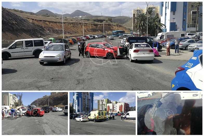 Imágenes del accidente de Jinámar (Foto TA)